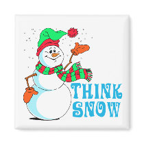 Festive Cartoon Snowman Fridge Magnets