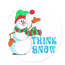 Festive Cartoon Snowman Sticker