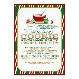 Festive Christmas Cookie Exchange Party Personalized Invitations