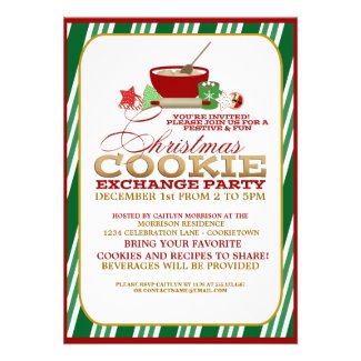 Festive Christmas Cookie Exchange Party Announcement