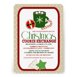 Festive Christmas Cookie Exchange Party Custom Invite