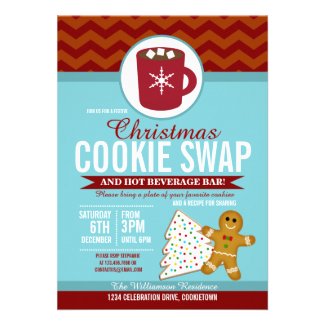 Festive Christmas Cookie Swap Party Custom Announcement