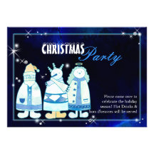 Festive Christmas Dolls Whimsical Holiday Party Invite