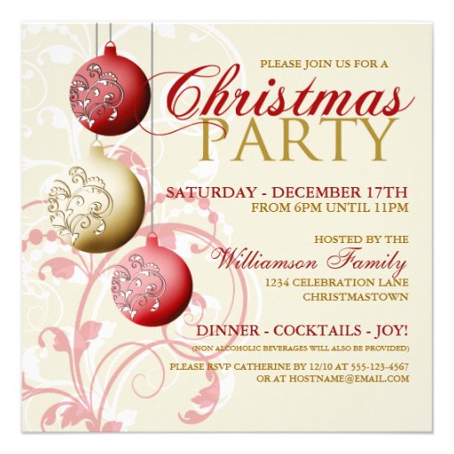 Festive Christmas Party Invitation (front side)