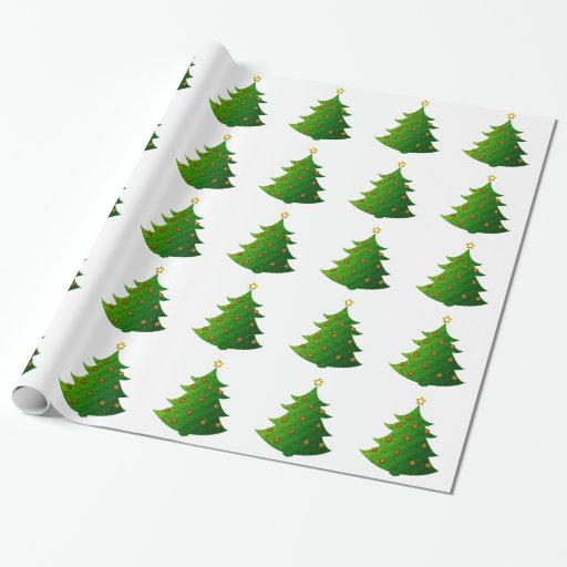 festive christmas tree wrapping paper zazzle festive christmas tree wrapping paper zazzle