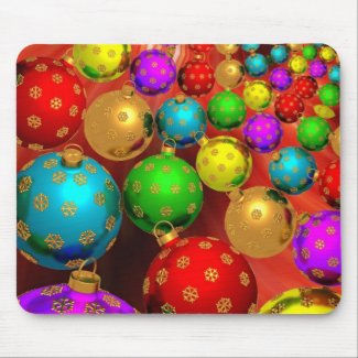 Festive Colorful Ornaments Mousepad