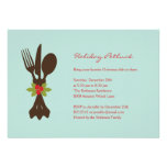 Festive Cutlery Holiday Party Invitation invitations