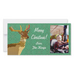 Festive Deer Christmas Green  Photo Card