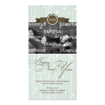 Festive Dotted Stripes New Year Holiday Photo Card