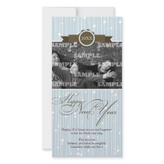 Festive Dotted Stripes New Year Holiday Photo Card photocard