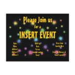 Festive firework invitations - customizable postcard