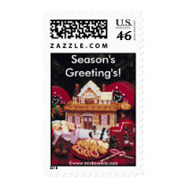 Festive Food  Season's Greeting's! postage