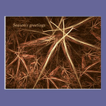Festive fractal straw stars postcards