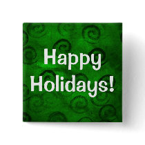 Festive Green Spirals Pinback Button