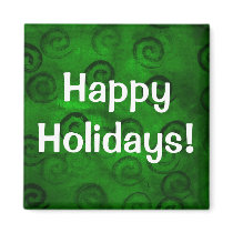 Festive Green Spirals Magnets