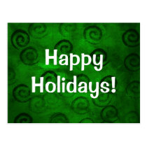 Festive Green Spirals postcards