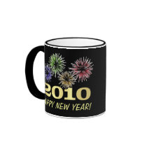 Festive Happy New Year 2010 Mug - Customize Text