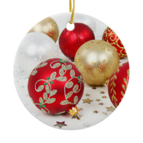 Festive Holiday Christmas Ornaments Background