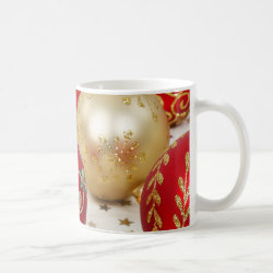 Festive Holiday Christmas Ornaments Background Coffee Mug