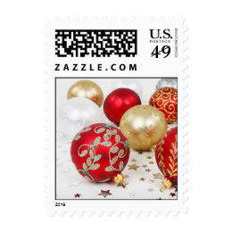 Festive Holiday Christmas Ornaments Background Stamp