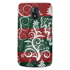 Festive Holiday Christmas Tree Red Green Striped Samsung Galaxy Nexus Covers