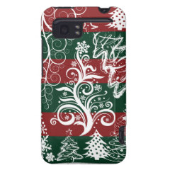 Festive Holiday Christmas Tree Red Green Striped HTC Vivid / Raider 4G Case