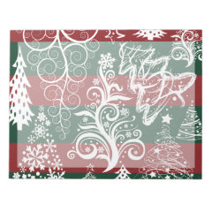 Festive Holiday Christmas Tree Red Green Striped Note Pads