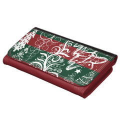 Festive Holiday Christmas Tree Red Green Striped Wallets