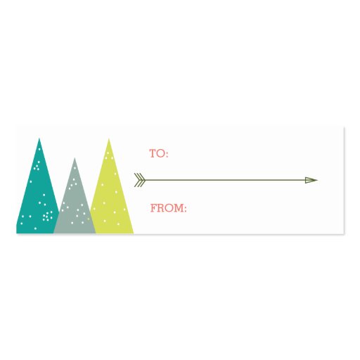Festive Holiday Forest Gift Tags Business Card (front side)