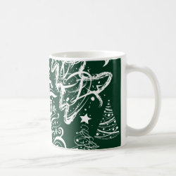 Festive Holiday Green Christmas Trees Xmas Coffee Mug