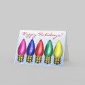 Festive Holiday Light Bulbs Christmas Cards