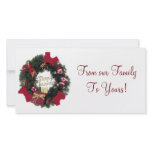 Festive Holiday Merry Christmas Wreath Photo Card