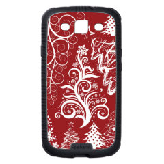 Festive Holiday Red Christmas Tree Xmas Pattern Samsung Galaxy S3 Covers