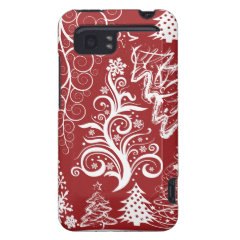 Festive Holiday Red Christmas Tree Xmas Pattern HTC Vivid / Raider 4G Case