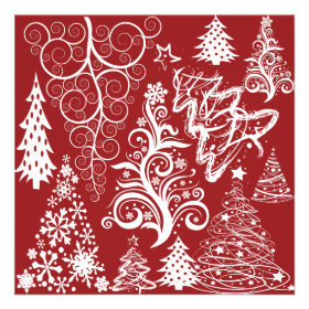 Festive Holiday Red Christmas Tree Xmas Pattern Custom Gifts
