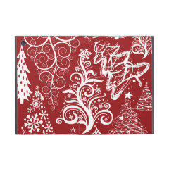 Festive Holiday Red Christmas Tree Xmas Pattern Cases For iPad Mini
