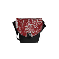 Festive Holiday Red Christmas Tree Xmas Pattern Courier Bag