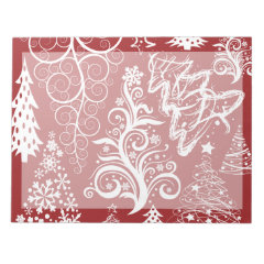 Festive Holiday Red Christmas Tree Xmas Pattern Memo Note Pad