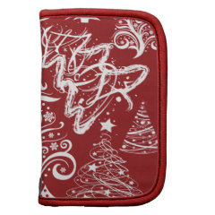 Festive Holiday Red Christmas Tree Xmas Pattern Planners