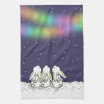 Festive lights and falling snow - Holiday towel