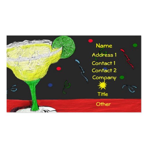 Festive Margarita Business/Profile Card Business Cards (front side)