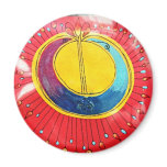 Festive Moon Doodle Refrigerator Magnet