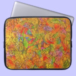 Festive Orange Doodle laptop sleeves
