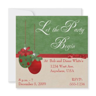 Festive Ornaments Christmas Party Invitation