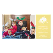 Festive Ornaments (Season's Greetings Gold) Picture Card