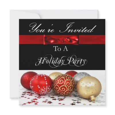 Festive Personalized Holiday Party Invitation by WinterHolidayGifts