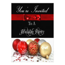 Festive Personalized Holiday Party Invitation