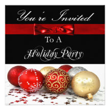 Festive Personalized Holiday Party Invitation