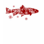 Festive Red and White Snow Trout Tshirts