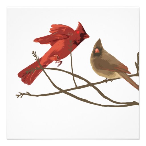 Festive Red Cardinals Christmas Party Custom Invite